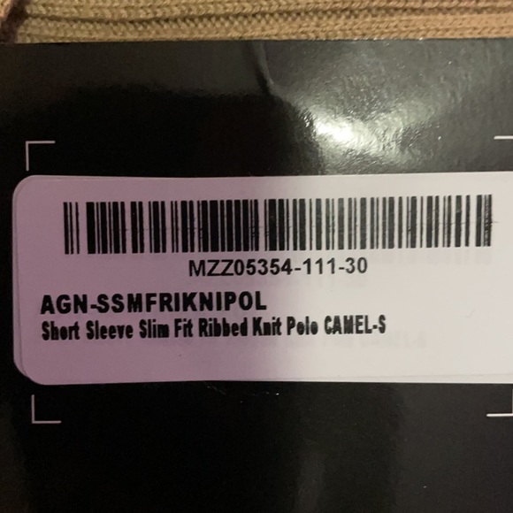 Boohooman Tan Waffle Polo Tee - Picture 3 of 3